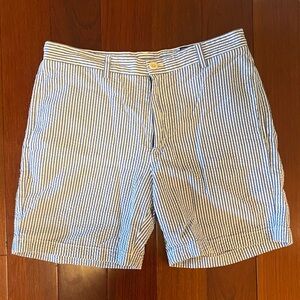Blue and White Striped Men’s Shorts